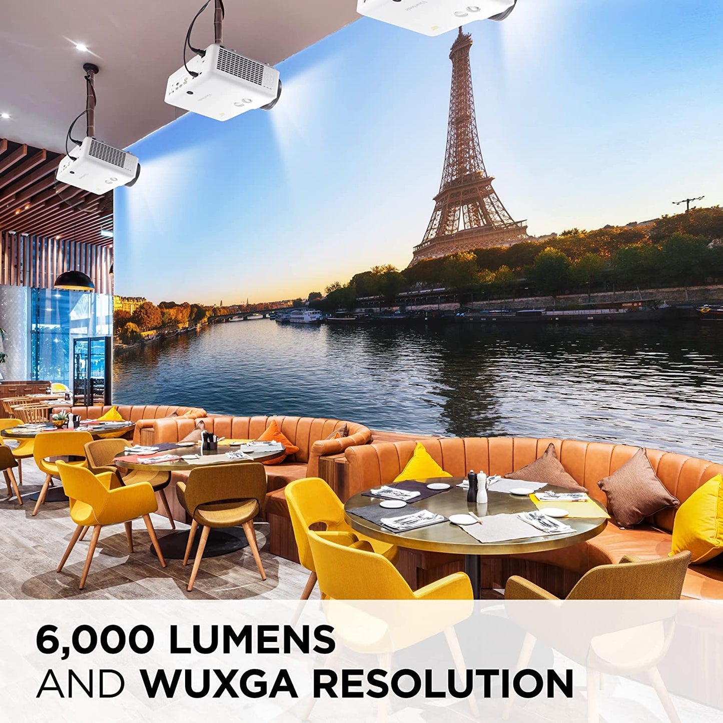 ViewSonic LS921WU 6000 Lumens WUXGA Short Throw Laser Projector for 200 Inch Screen, Dual HDMI, 4K HDR/HLG Support, 1.1x Optical Zoom for Business and Education