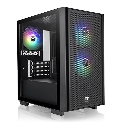 Thermaltake Versa H16 TG ARGB Black Micro ATX Tower Case; Tempered Glass Side Panel; 3 Pre-Installed ARGB Fans; CA-1Y8-00S1WN-02