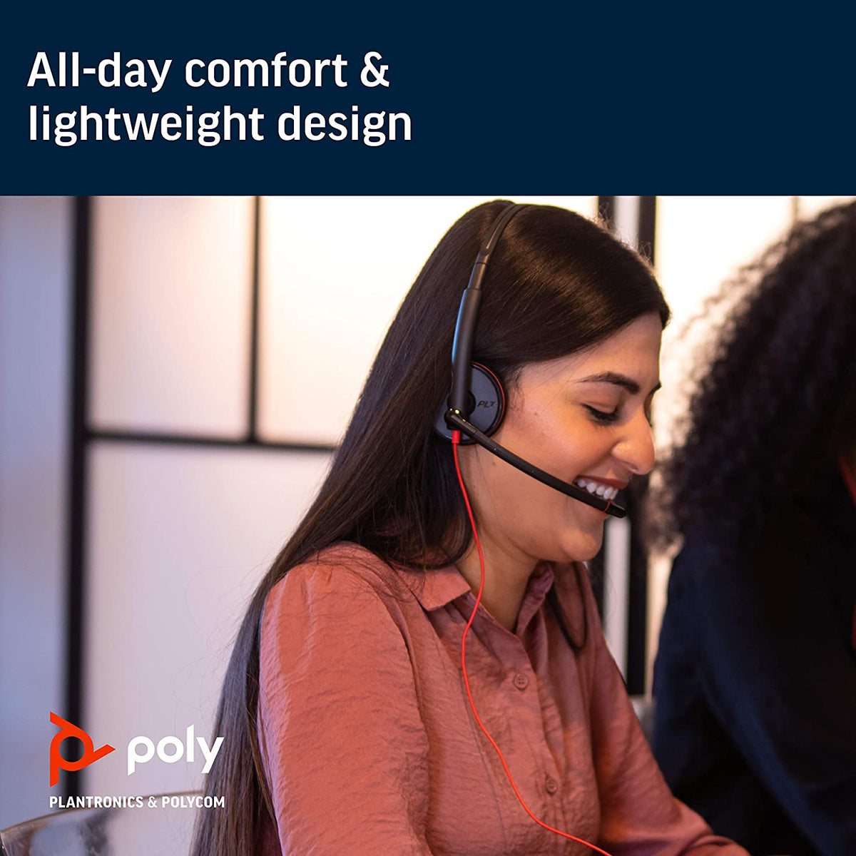 Poly Plantronics - Blackwire 3220 - Wired Dual-Ear (Stereo) Headset with Boom Mic - USB-A to connect to your PC and/or Mac