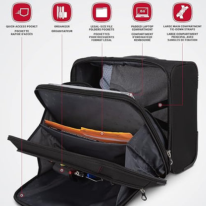 SWISSGEAR SWA0970 International Carry-On Wheeled Business Case - Holds Up to 15.6-Inch Laptop, , Black