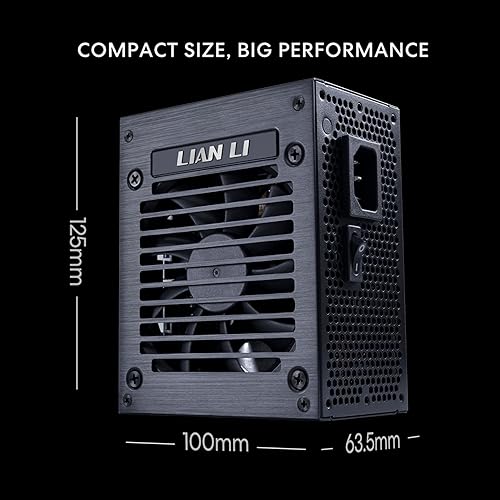 Lian Li SP750 Gold - 750 Watt SFX Form Factor Power Supply with 12V-2x6 Cable - Low Noise - 80 Plus Gold Efficiency - ATX 3.1 & PCIe 5.1 Compliant - Easy Cable Management - Black (SP750G.B) Gold 750W V2 Black