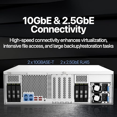 QNAP TS-h2287XU-RP-E2378-64G-US 22 Bay 3U Rackmount Hybrid NAS with Intel® Xeon® Processor, Dual 10GbE, ZFS Storage for Virtualization and Data-Intensive Enterprise Applications