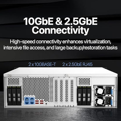 QNAP TS-h2287XU-RP-E2378-64G-US 22 Bay 3U Rackmount Hybrid NAS with Intel® Xeon® Processor, Dual 10GbE, ZFS Storage for Virtualization and Data-Intensive Enterprise Applications