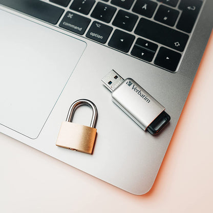 Verbatim 32GB Store'n' Go Secure Pro USB 3.0 Flash Drive with AES 256 Hardware Encryption - Silver