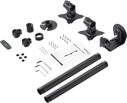 StarTech.com Vertical Desk Mount Dual Monitor Arm - for Monitors 13 to 27 - Adjustable - Desk Clamp/Grommet-Hole Mount - Dual VESA Monitors - Black (ARMDUALV)
