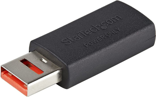 StarTech.com Secure Charging USB Data Blocker Adapter Male to Female USB-A Charge-Only Adapter No-Data Charge/Power-Only Adapter for Phone/Tablet Data Blocking USB Protector Adapter (USBSCHAAMF)