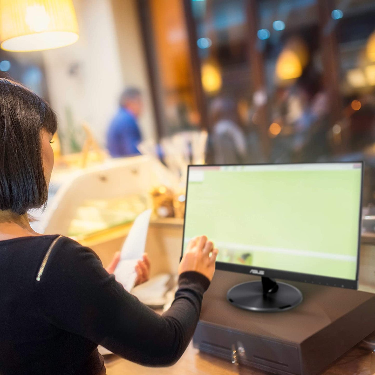 ASUS VT229H 21.5" Monitor 1080P IPS 10-Point Touch Eye Care with HDMI VGA, Black 21.5" IPS Touch Screen, Speakers