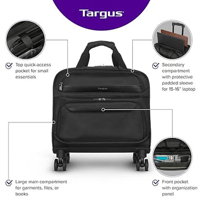 Targus Transit TBR044GL Carrying Case (Roller) for 15" to 16" Notebook - Black - TAA Compliant - Handle, Telescoping Handle - 8.7" Height x 16.1" Width x 17.3" Depth - 7.40 gal Volume Capacity