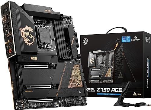 MSI MEG Z790 ACE Gaming Motherboard (Supports 12th/13th Gen Intel Processors, LGA 1700, DDR5, PCIe 5.0, M.2, 2.5Gbps LAN, USB 3.2 Gen2, Wi-Fi 6E, Thunderbolt, E-ATX) eATX MEG Z790 ACE