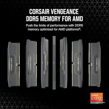 CORSAIR VENGEANCE DDR5 RAM 64GB (2x32GB) 5600MHz CL40 AMD EXPO iCUE Compatible Computer Memory - Gray (CMK64GX5M2B5600Z40)