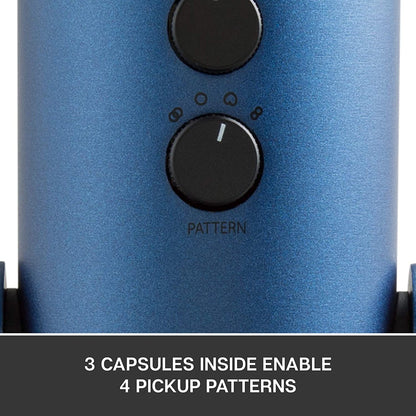 Blue microphones Blue Yeti USB Microphone for Recording, Streaming, Gaming, Podcasting on PC and Mac, Condenser Mic for Laptop or Computer with Blue VO!CE Effects, Adjustable Stand, Plug and Play – Midnight Blue