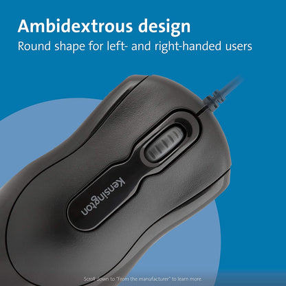 Kensington Mouse-in-a-Box and Keyboard Wired USB Desktop Set (K72436AM), Black Mouse &amp; Keyboard