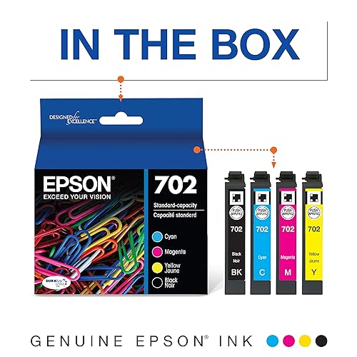 Epson DURABrite Ultra 702 Original Ink Cartridge - Multi-pack - Black, Cyan, Magenta, Yellow