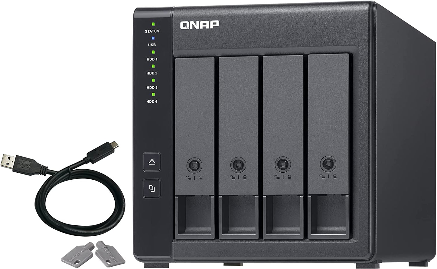 QNAP TR-004 4 Bay USB Type-C Direct Attached Storage (DAS) with hardware RAID (Diskless) 4-bay DAS