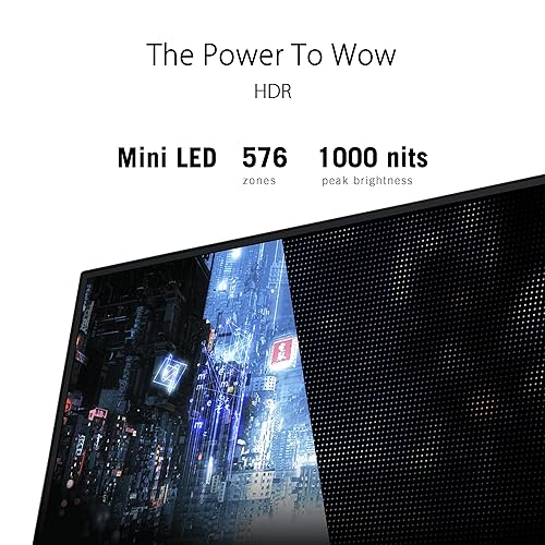 ASUS ROG Swift 32” 4K Mini LED Gaming Monitor (PG32UQXR) -UHD (3840 x 2160), 160Hz, 1ms, Fast IPS, Local dimming, FreeSync Premium Pro, HDMI 2.1, DisplayPort 2.1 with DSC, Quantum Dot, DisplayHDR1000 32 4K 160Hz FreeSync Premium Pro Monitor