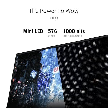 ASUS ROG Swift 32” 4K Mini LED Gaming Monitor (PG32UQXR) -UHD (3840 x 2160), 160Hz, 1ms, Fast IPS, Local dimming, FreeSync Premium Pro, HDMI 2.1, DisplayPort 2.1 with DSC, Quantum Dot, DisplayHDR1000 32 4K 160Hz FreeSync Premium Pro Monitor