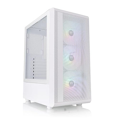 Thermaltake S200 TG ARGB Snow ATX Tempered Glass Mid Tower Gaming Computer Chassis with 120mm ARGB Lite Front Fan Pre-Installed CA-1X2-00M6WN-00, White