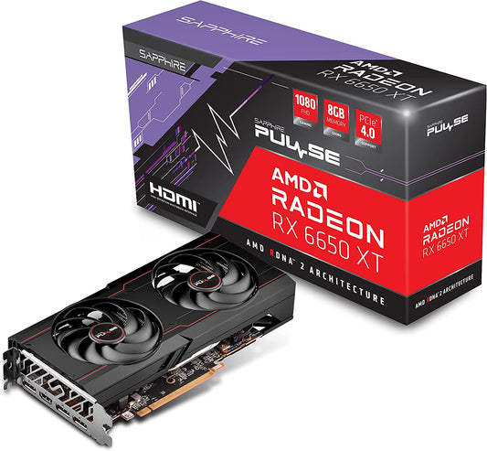 Sapphire technology Sapphire 11319-03-20G Pulse AMD Radeon RX 6650 XT Gaming Graphics Card with 8GB GDDR6, AMD RDNA 2