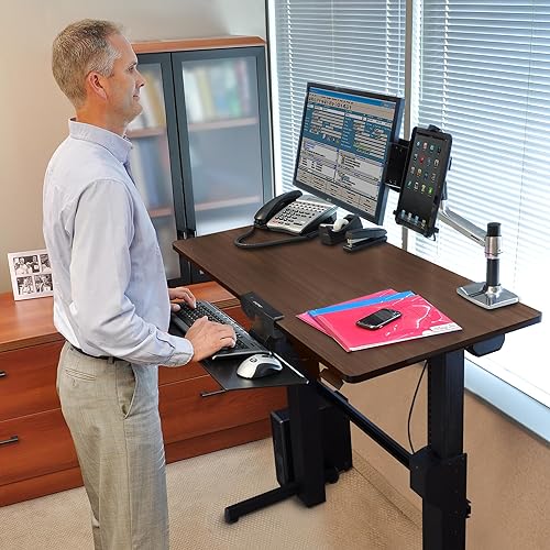 Ergotron WorkFit-D, Sit-Stand Desk (Walnut)