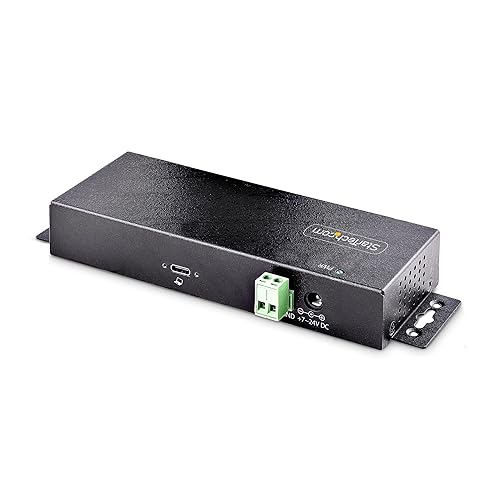 StarTech.com 7-Port Industrial USB 10Gbps Hub with Power Adapter, Metal, Mountable, 5X USB-A/2x USB-C Downstream Ports, TAA