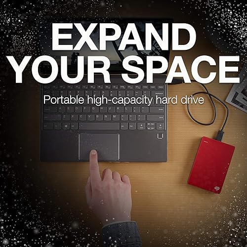 Seagate Backup Plus Portable 5TB External Hard Drive HDD – Red USB 3.0 for PC Laptop and Mac, 2 Months Adobe CC Photography (STDR5000103) 5TB Hard Drive Red