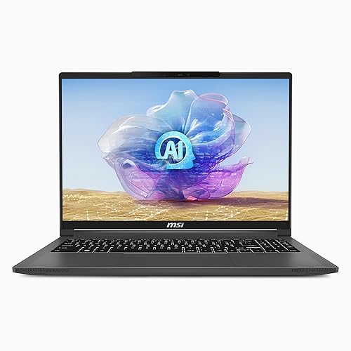 MSI Creator 16 AI Studio Laptop: Intel Ultra 9-185H, 16" UHD+ MiniLED Display, NVIDIA RTX 4090, 64GB DDR5, 2TB NVMe SSD, MicroSD Card Reader, Win 11 Pro: Lunar Gray A1VIG-074US