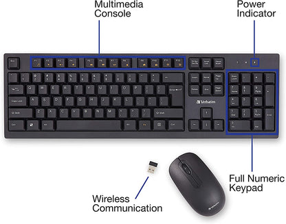 Verbatim USB Wireless Keyboard and Mouse Combo Wireless Keyboard &amp; Mouse