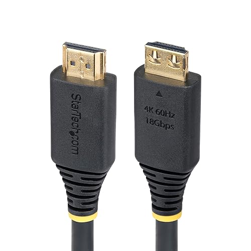 StarTech.com 6ft (1.8m) High Speed HDMI Cable with Gripping Connectors, 4K 60Hz/1440p 144Hz, 18Gbps, UHD HDMI 2.0 Cord, TPE Jacket
