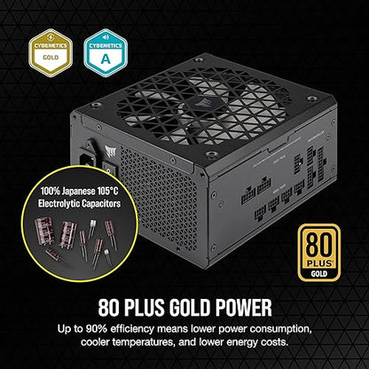 CORSAIR RM750x Shift Fully Modular ATX Power Supply - Modular Side Interface - ATX 3.0 & PCIe 5.0 Compliant - Zero RPM Fan Mode - 105°C-Rated Capacitors - 80 Plus Gold Efficiency - Black