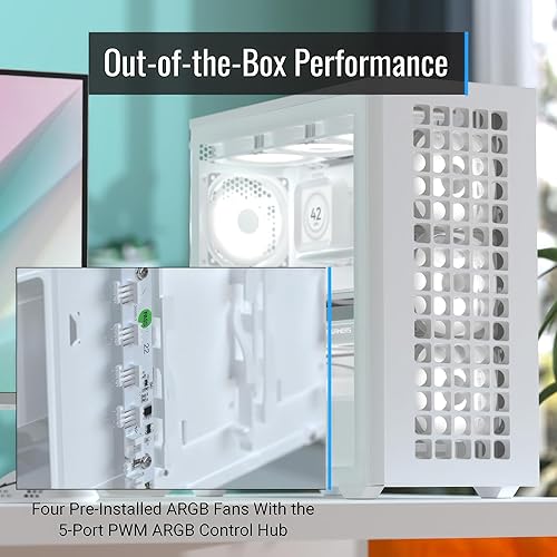 AeroCool D502A Mid Tower Case, Mesh Front Panel, 360mm Radiator Support, 11 Fan Slots, 400mm GPU, ATX/m-ATX/Mini-ITX, Magnetic Dust Filters, SPCC Steel Construction, Trendy PC Build, Black Black Mesh Front