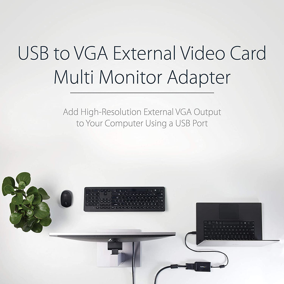 StarTech.com USB to VGA Adapter - 1920x1200 - External Video &amp; Graphics Card - Dual Monitor Display Adapter - Supports Windows (USB2VGAE3) 1920p x 1200p