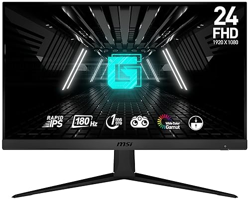 MSI FHD Rapid IPS Gaming Free Sync 1ms 1920 x 1080 180Hz Refresh Rate 24 Gaming Monitor (Optix G2412F) MSI G2412F