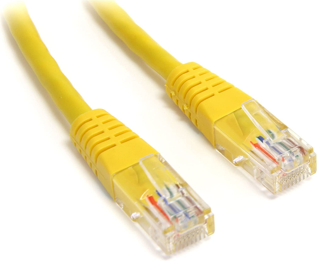 StarTech.com 3 ft. (0.9 m) Cat5e Ethernet Cable - Power Over Ethernet - Molded - Yellow - Ethernet Network Cable (M45PATCH3YL) 3 ft / 1m Yellow
