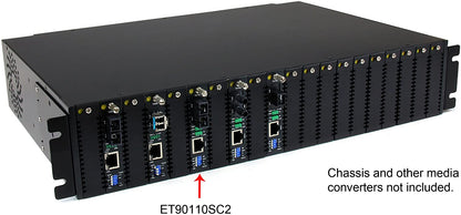 StarTech.com 10/100 Mbps Multi Mode Fiber Media Converter SC - Up to 1.2 miles/2km (ET90110SC2) Chassis Mount 2km | 10/100 Mbps