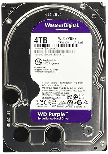 Western Digital WD Purple WD42PURZ 4TB 3.5? 5400RPM 256MB Cache SATA III Surveillance Internal Hard Drive