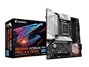 GIGABYTE B660M AORUS PRO AX DDR4 (B660/ Intel/LGA/ 1700/ Micro-ATX/ DDR4/ Dual M.2/ PCIe 4.0/ USB 3.2 Gen2 Type-C/WiFi 6 802.11ax/ Intel 2.5GbE LAN/Motherboard)