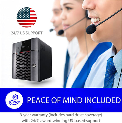 BUFFALO TeraStation 3420DN 4-Bay Desktop NAS 8TB (4x2TB) with HDD NAS Hard Drives Included 2.5GBE / Computer Network Attached Storage / Private Cloud / NAS Storage/ Network Storage / File Server 8 TB (4 x 2TB) TeraStation 3420DN Desktop NAS 4 Drive Bays