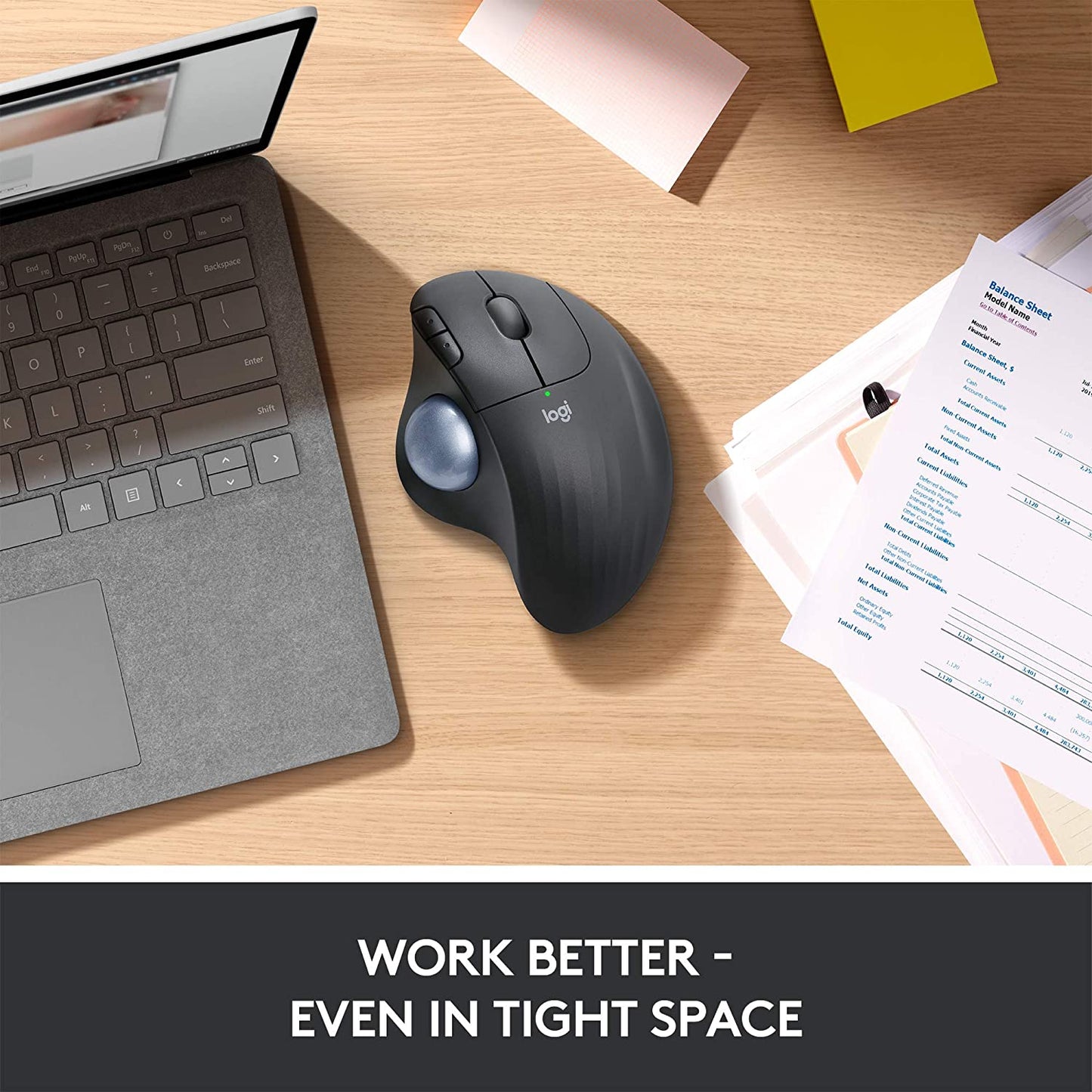 Logitech Ergo M575 Wireless Trackball Mouse for Business - Ergonomic Design, Secured Logi Bolt Technology, Bluetooth, Globally Certified, Windows/Mac/Chrome/Linux - Off-White Off White