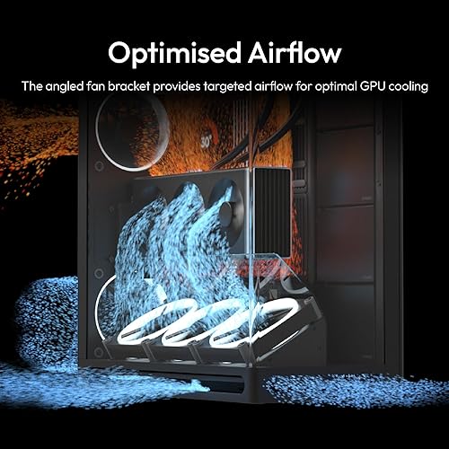 HAVN HS 420 VGPU Dual-Chamber Mid Tower ATX PC Case Black | PCIe 5.0 Vertical GPU Kit, 11x 140mm Fans & 3X 420mm Radiator Support, SimpliCable Cable Management, Tempered Glass, PWM Fan Hub Black Vertical GPU Mount HVN-CA-HS420-08