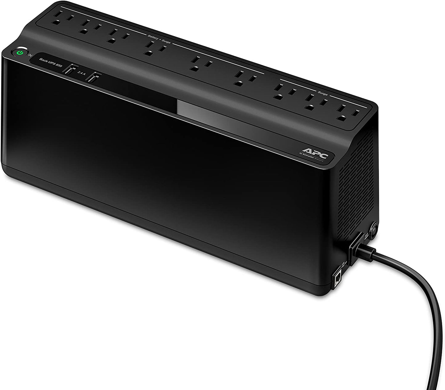 APC UPS Battery Backup and Surge Protector, 850VA Backup Battery Power Supply, BE850G2 Back-UPS with (2) USB Charger Ports 850VA Battery Backup w/USB