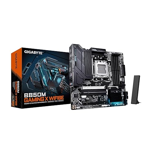 GIGABYTE B850M Gaming X WIFI6E AMD AM5 LGA 1718 Motherboard, mATX, DDR5, 2X M.2, PCIe 5.0, USB-C, WIFI6E, 2.5GbE LAN, EZ-Latch