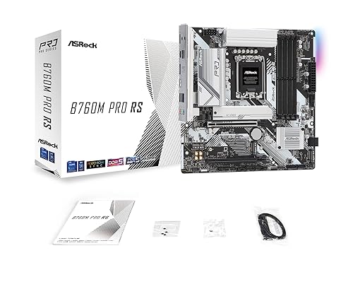ASRock B760M PRO RS Gaming Desktop Motherboard - Intel B760 Chipset - Socket LGA-1700 - Micro ATX - Core Processor Supported - 192 GB DDR5 SDRAM Maximum RAM - DIMM, UDIMM - 1 x Memory Slots - Gigabit Ethernet - 2.5Gigabit Ethernet