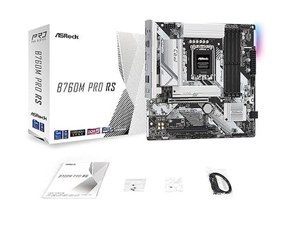 ASRock B760M PRO RS Gaming Desktop Motherboard - Intel B760 Chipset - Socket LGA-1700 - Micro ATX - Core Processor Supported - 192 GB DDR5 SDRAM Maximum RAM - DIMM, UDIMM - 1 x Memory Slots - Gigabit Ethernet - 2.5Gigabit Ethernet