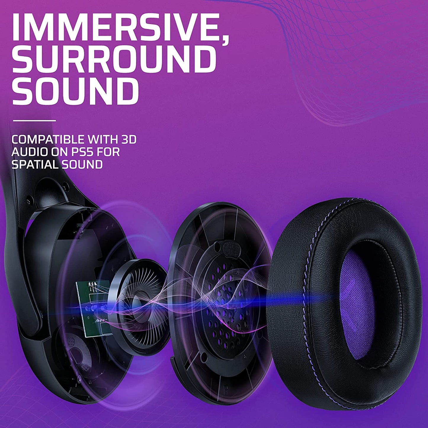 Pdp Victrix Gambit Black Wireless and Wired Gaming Headset with Mic - PlayStation PS4, PS5 - Esports-Ready Pro Audio, Noise Cancelling Microphone, Ultra-Comfort Over the Ear Headphones