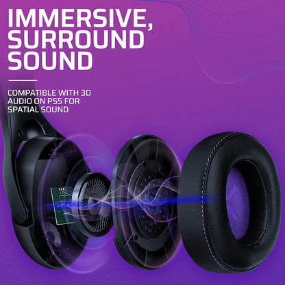 Pdp Victrix Gambit Black Wireless and Wired Gaming Headset with Mic - PlayStation PS4, PS5 - Esports-Ready Pro Audio, Noise Cancelling Microphone, Ultra-Comfort Over the Ear Headphones