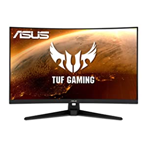 ASUS TUF Gaming 32" 1440P HDR Curved Monitor (VG32VQ1B) - QHD (2560 x 1440), 165Hz (Supports 144Hz), 1ms, Extreme Low Motion Blur, Speaker, FreeSync Premium, VESA Mountable, DisplayPort, HDMI 32" Curved QHD 1ms 165Hz FreeSync Premium Monitor