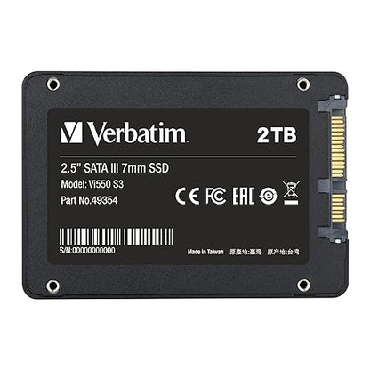 Verbatim 2TB Vi550 2.5" Internal Solid State Drive SSD SATA III Interface with 3D NAND Technology