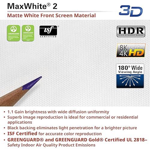 Elitescreens Manual B, 80 Diag. 16:9, Pull Down Manual Projector Screen with AUTO Lock, Movie Home Theater 8K 4K Ultra HD 3D Ready, 2-Year Warranty, M80H 16:9, 80 inch