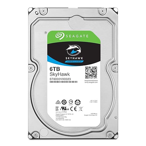 Seagate SkyHawk 6TB Surveillance Internal Hard Drive HDD – 3.5 Inch SATA 6GB/s 256MB Cache for DVR NVR Security Camera System with Drive Health Management – Frustration Free Packaging (ST6000VXZ01) 6TB Surveillance Drive