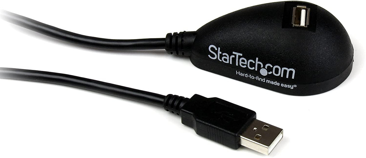 StarTech.com 5ft USB 2.0 Extension Cable - Male to Female - 5 ft USB A to A Extension cord for Laptop, Desktop, Tablet, Webcam &amp; More (USBEXTAA5DSK) , Black USB 2.0 Black